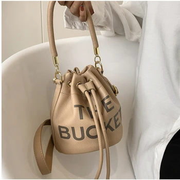 Роскошная дизайнерская сумка The Bucket Bag для женщин, сумочка и портмоне, сумка через плечо, модный подарок из мягкой кожи для подруги