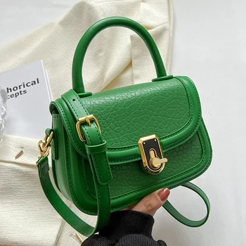 Роскошные сумки, женские сумки, дизайнерская качественная маленькая сумка через плечо из искусственной кожи, трендовые зеленые сумки 2023 года, женские брендовые сумки-тоутс.