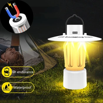 Светодиодный фонарь для кемпинга, 5 режимов освещения палатки XPE, USB-перезаряжаемый фонарик, водонепроницаемый фонарь для кемпинга в чрезвычайных ситуациях
