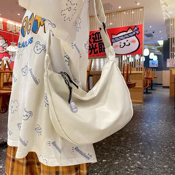 Симпатичная Японская холщовая школьная сумка для подростков в стиле харадзюку, эстетичная Милая сумка-мессенджер Большой емкости, новая Женская сумка через плечо