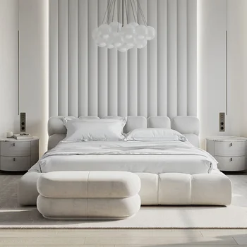 Слоеная кровать, кровать из скандинавской ткани, простая технологичная ткань для лестничной площадки в главной спальне