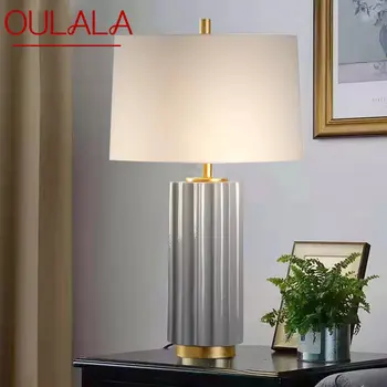Современная керамическая настольная лампа OULALA LED Creative Simple Прикроватные настольные лампы для домашнего декора гостиной спальни