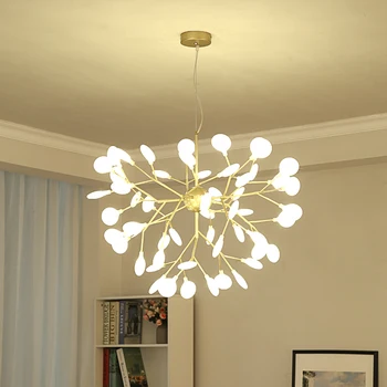 Современная светодиодная люстра в виде светлячка, стильная люстра в виде ветки дерева, декоративные потолочные люстры, подвесное светодиодное освещение