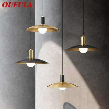 Современные латунные подвесные светильники OUFULA, светодиодная медная люстра, классический креативный декор для современной домашней столовой и кабинета