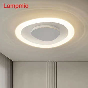Современные потолочные светильники Lampmio 40 см 60 см с акриловым абажуром для спальни, потолочный светильник для балкона, металлическое светодиодное потолочное освещение
