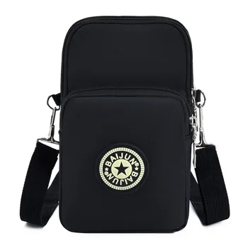 Сумка-мессенджер на одно квадратное плечо, многоцелевая женская сумка для смены ключей, холщовая сумка для мобильного телефона, маленькая спортивная сумка на запястье