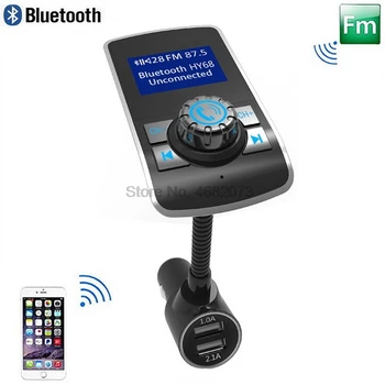 от DHL 10 шт. с поворотом на 360 градусов Двойной USB ЖК-дисплей Bluetooth автомобильный комплект MP3-плеер Громкая связь Беспроводной FM-передатчик автомобильное зарядное устройство