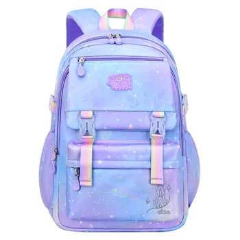 сумки для начальной школы для девочек в корейском стиле, милая сумка для книг, детский водонепроницаемый школьный рюкзак, фиолетовая сумка для детей sac mochila